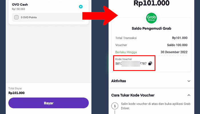 ovo bayar - kode voucher grab driver