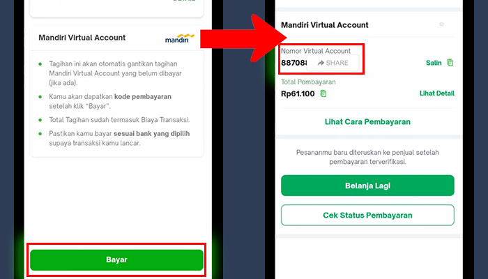 tokopedia lihat semua metode pembayaran - mandiri virtual account