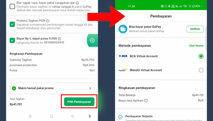 tokopedia pilih pembayaran - bca