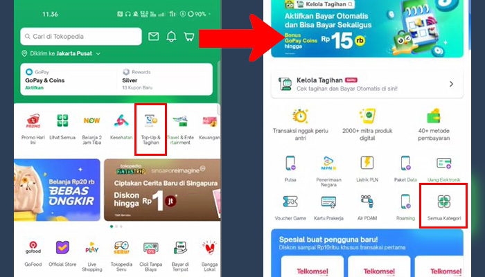 tokopedia top-up tagihan - semua kategori