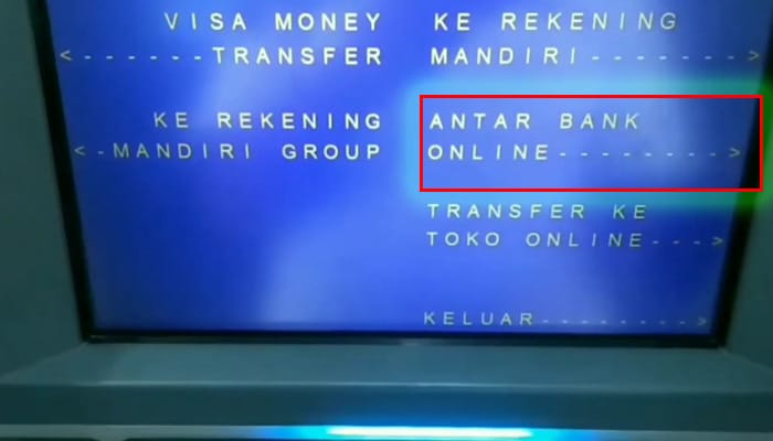 atm mandiri antar bank online