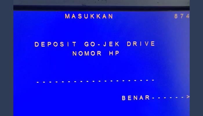 atm mandiri masukan nomor handphone gojek driver