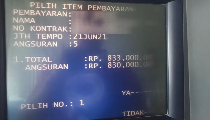 atm mandiri pilih item pembayaran fif group