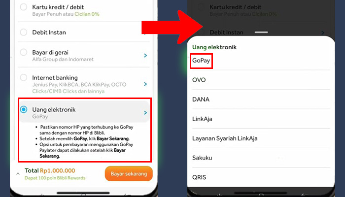 blibli uang elektronik - gopay