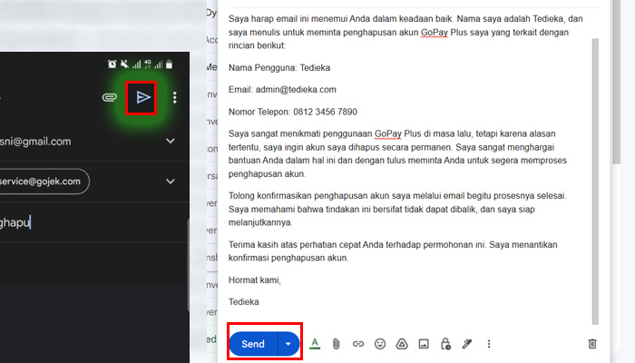 gmail send kirim pesan