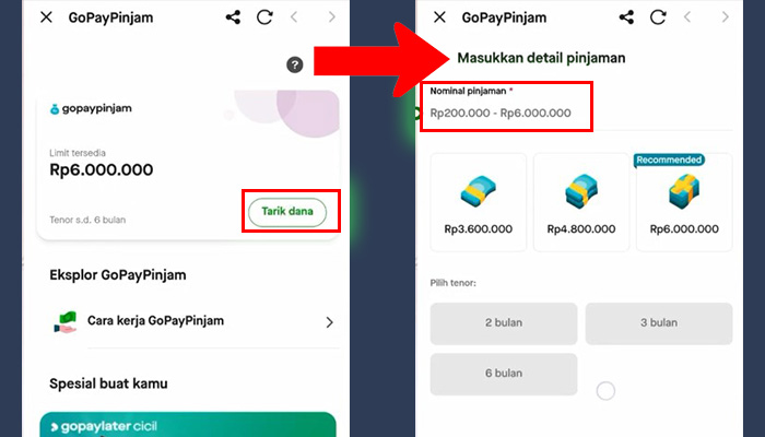 gopay gopaypinjam tarik dana - nominal pinjaman