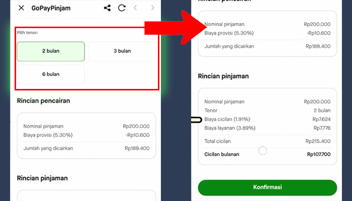 gopay gopaypinjam tenor - rincian pinjaman