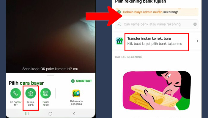 gopay ke rek bank - transfer instan ke rek baru