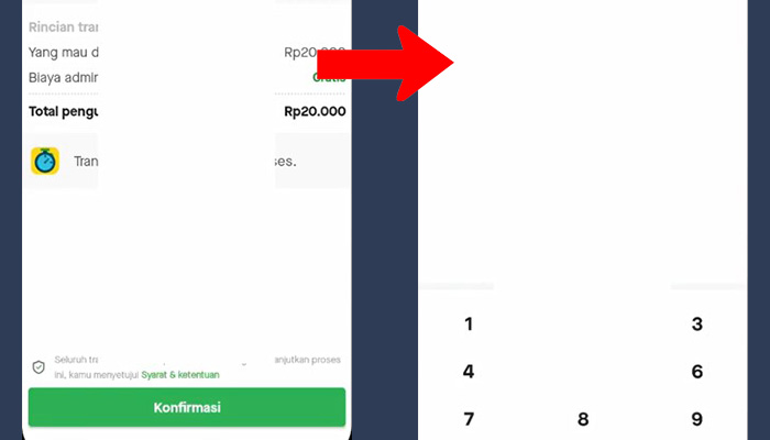 gopay konfirmasi biaya admin gratis - pin