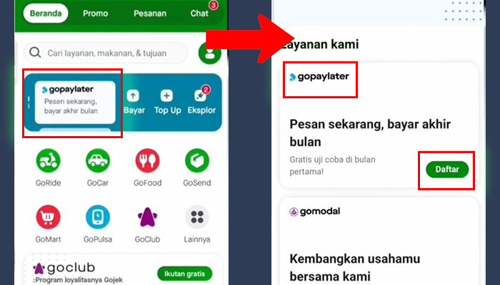 gopay later - daftar