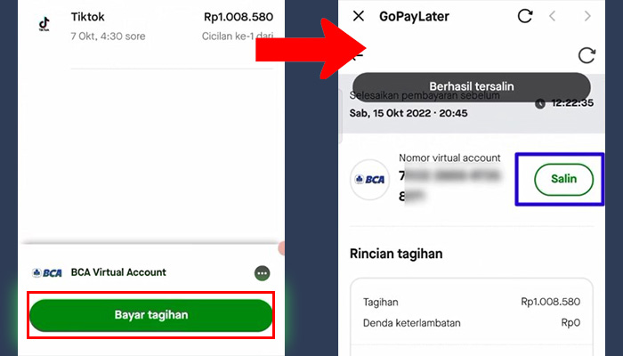 gopay paylater bayar tagihan - salin va