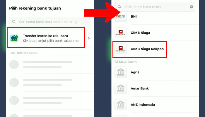 gopay transfer ke rek baru - cimb niaga rekpon