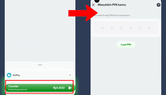 gopay transfer - pin