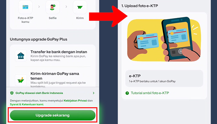 gopay upgrade sekarang - foto ektp