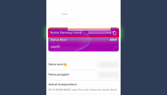 jago nomor kantong utama