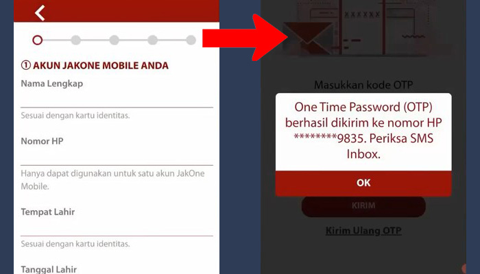 jakone mobile data diri - otp