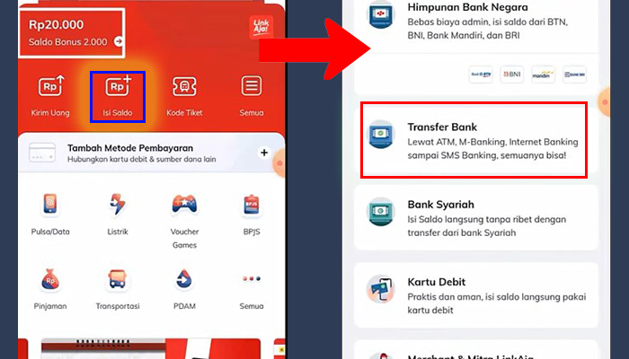 linkaja isi saldo - transfer bank