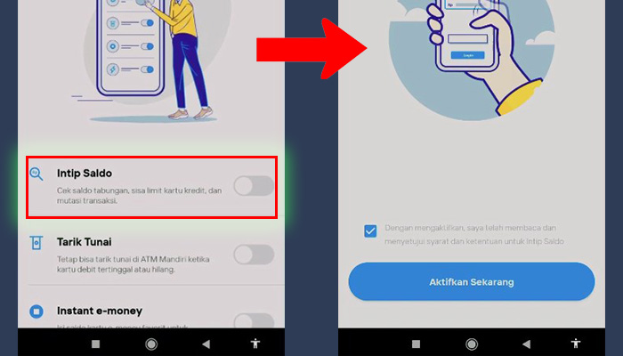 mandiri livin intip saldo - aktifkan sekarang