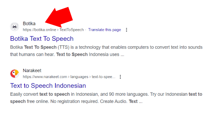 pilih botika untuk membuat nada dering dengan text to speech