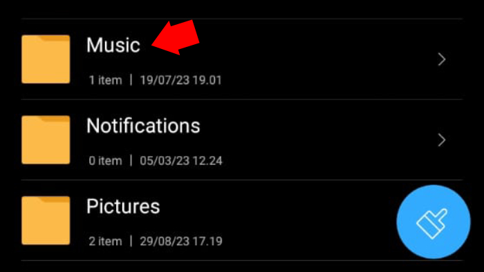 pindahkan nada dering wa sebut nama ke folder music via file manager