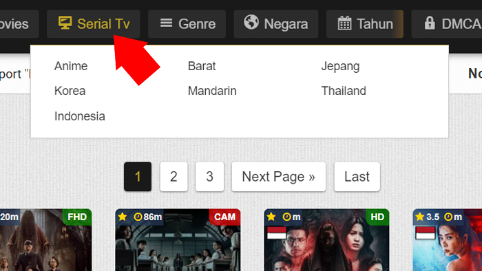 sub menu serial tv rebahin