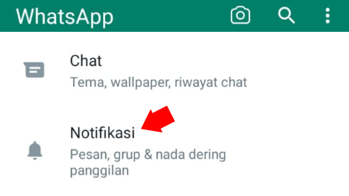 tap opsi notifikasi