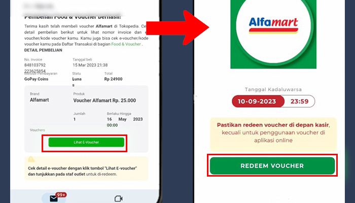 tokopedia use alfamart voucher - redeem