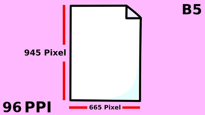ukuran kertas b5 dalam pixel