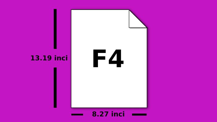 Ukuran Kertas F4 dalam inci