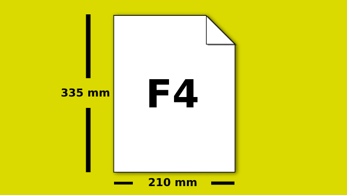 Ukuran Kertas F4 dalam mm