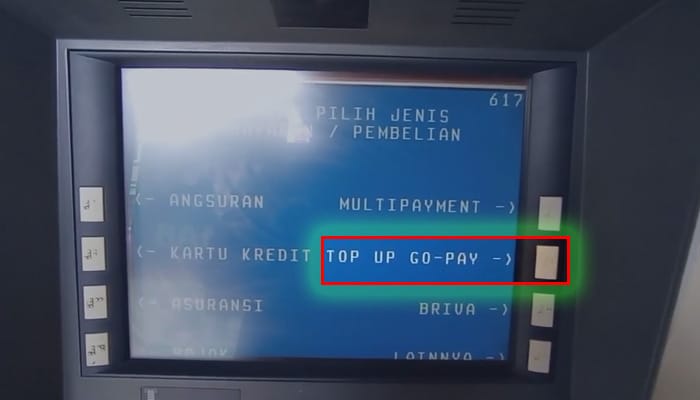 atm bri top up go-pay