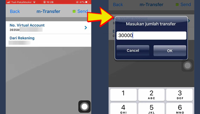 bca mobile nomor virtual account ovo - jumlah transfer