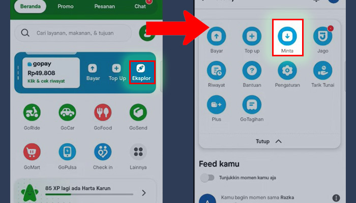 gopay eksplor - minta