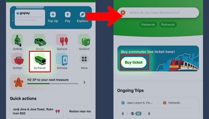 gopay gotransit - beli tiket