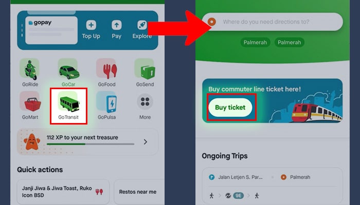 gopay gotransit - beli tiket