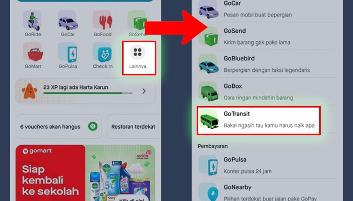 gopay lainnya - gotransit