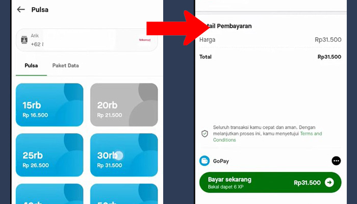 gopay nominal pulsa - bayar sekarang