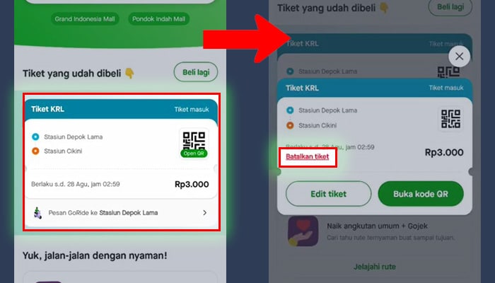 gopay tiket krl - batalkan tiket