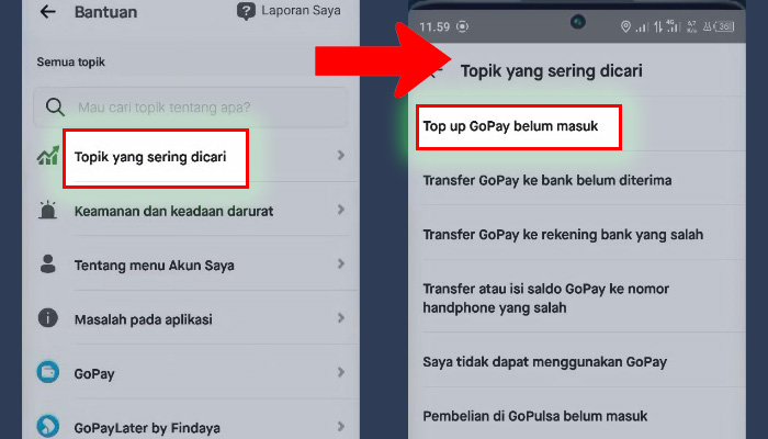 gopay topik yang sering dicari - top up gopay belum masuk