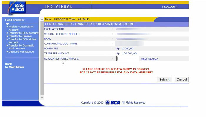 klik bca jumlah transfer keybca response appli 1