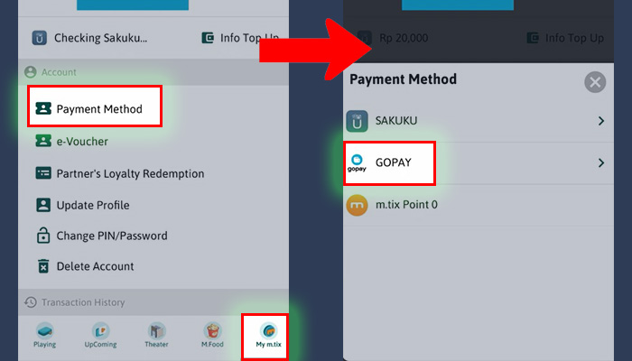 m-tix my payment method - gopay