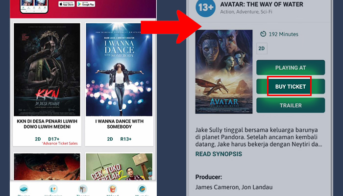 m-tix pilih film - buy ticket