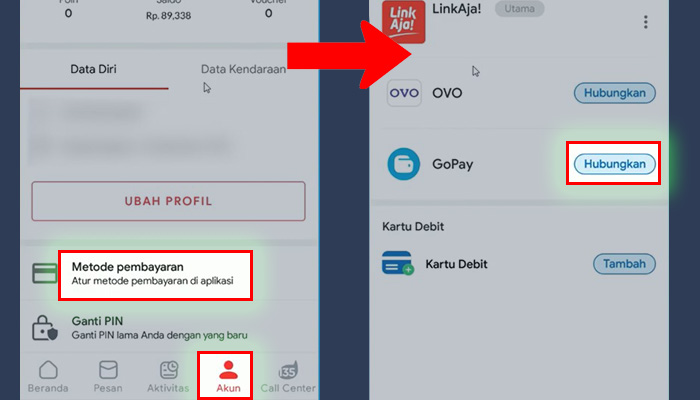 mypertamina akun metode pembayaran - hubungkan gopay