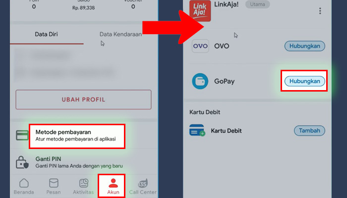 mypertamina akun metode pembayaran - hubungkan gopay