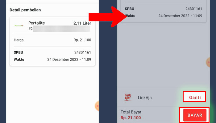 mypertamina detail pembayaran - bayar