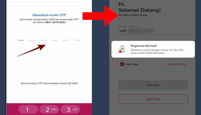 mypertamina pin - registrasi berhasil