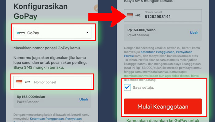 netflix gopay nomor handphone - mulai keanggotaan