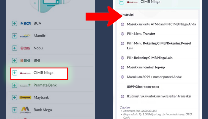ovo cimb niaga - nomor rekening