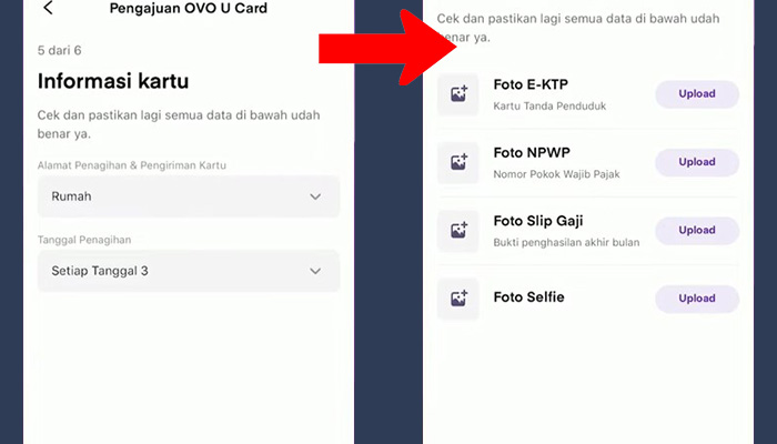 ovo informasi kartu - upload dokumen