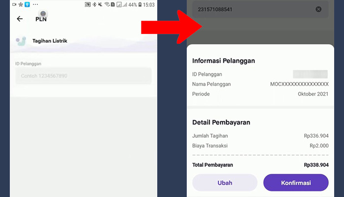 ovo listrik id pelanggan - informasi pelanggan detail pembayaran